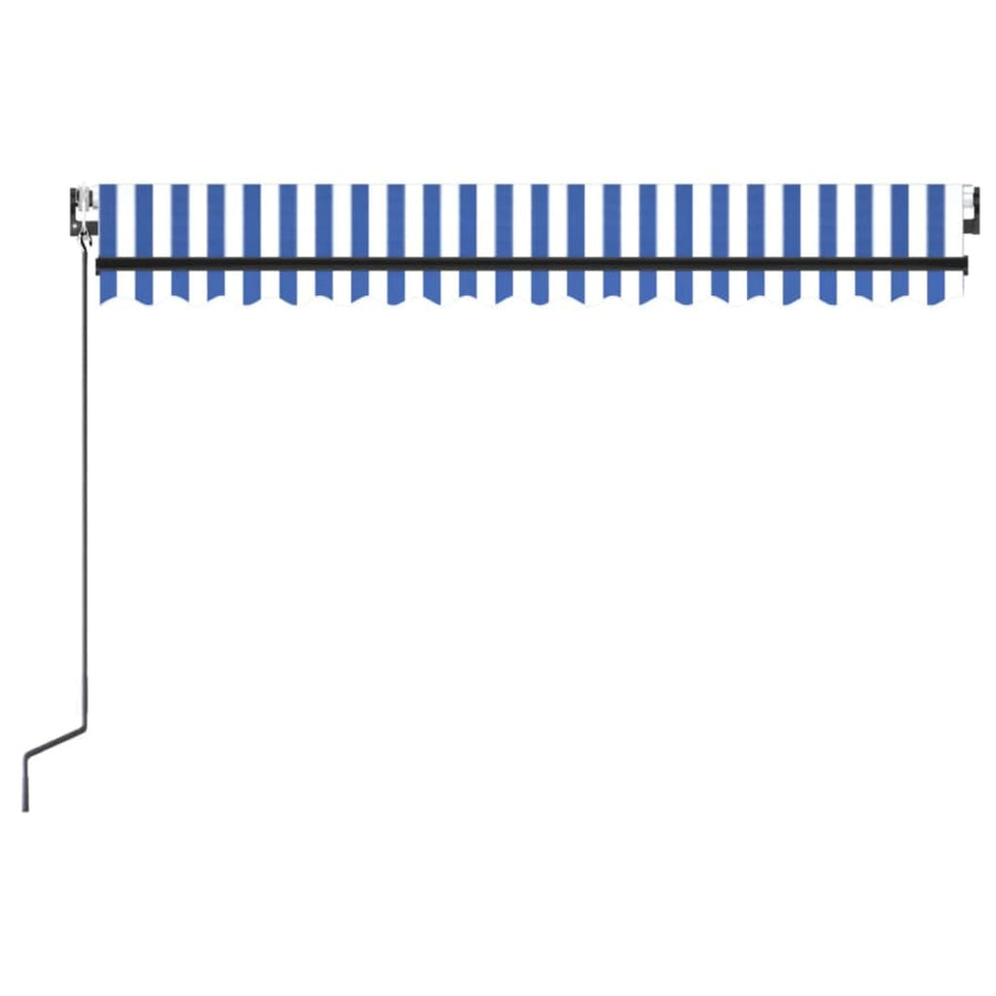 Luifel automatisch met LED en windsensor 400x300cm blauw en wit 400 x 300 cm Blauw en wit