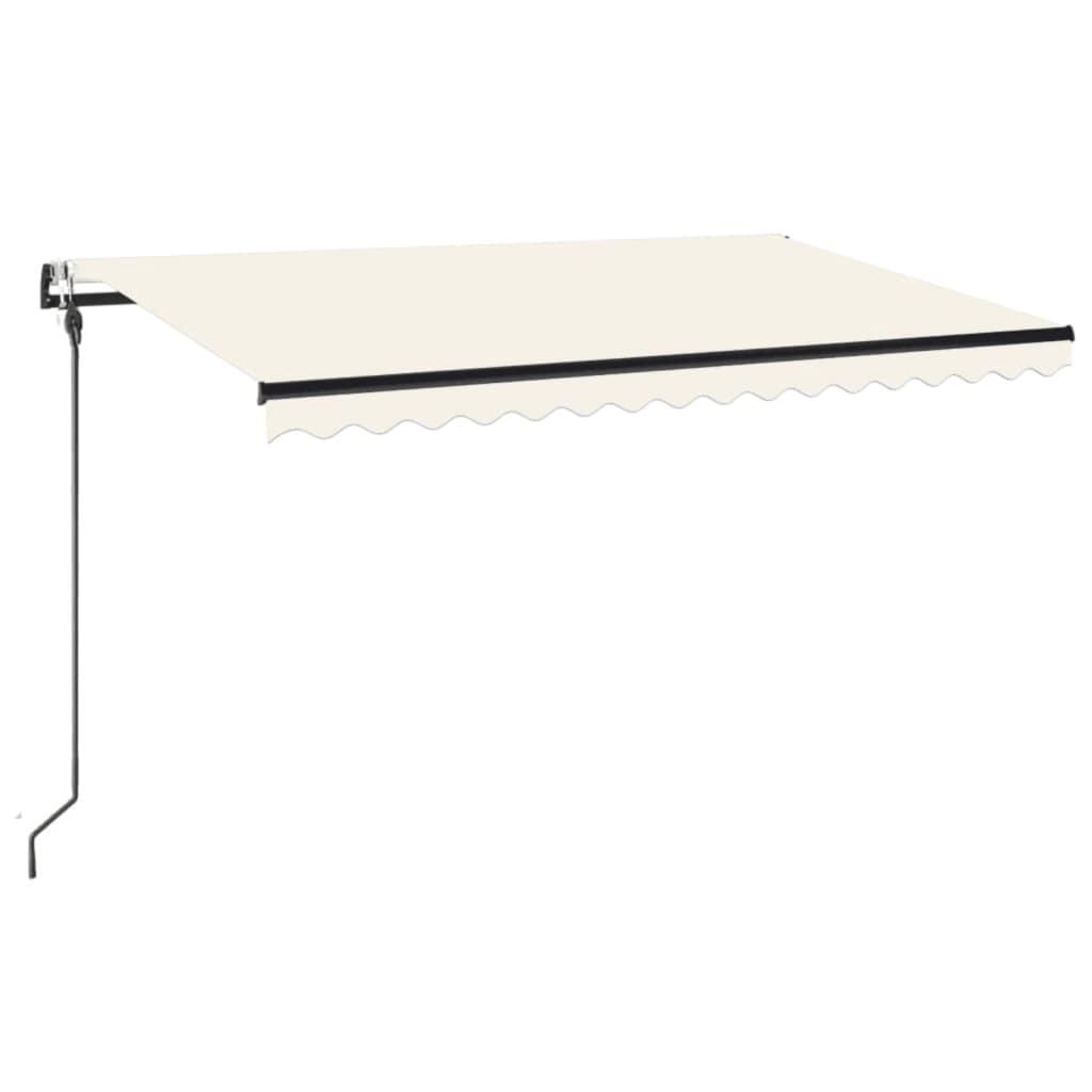 Luifel automatisch met LED en windsensor 400x300 cm crèmekleur