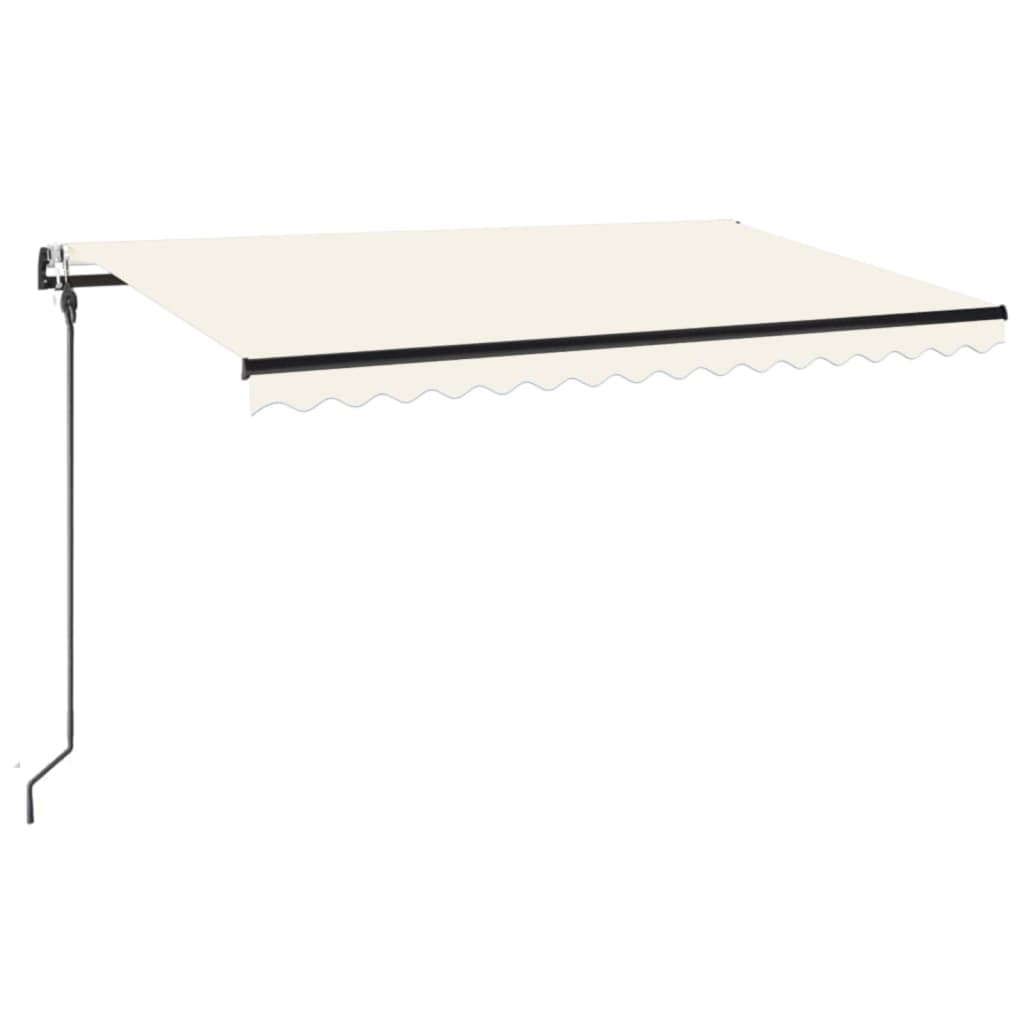 Luifel automatisch met LED en windsensor 400x300 cm crèmekleur
