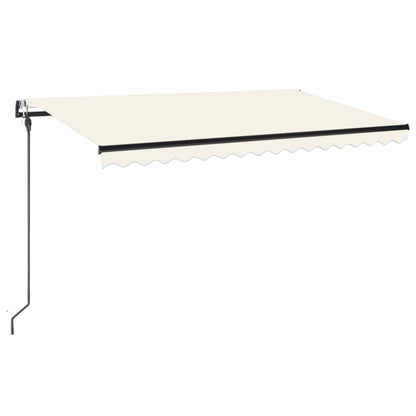 Luifel automatisch met LED en windsensor 400x300 cm crèmekleur