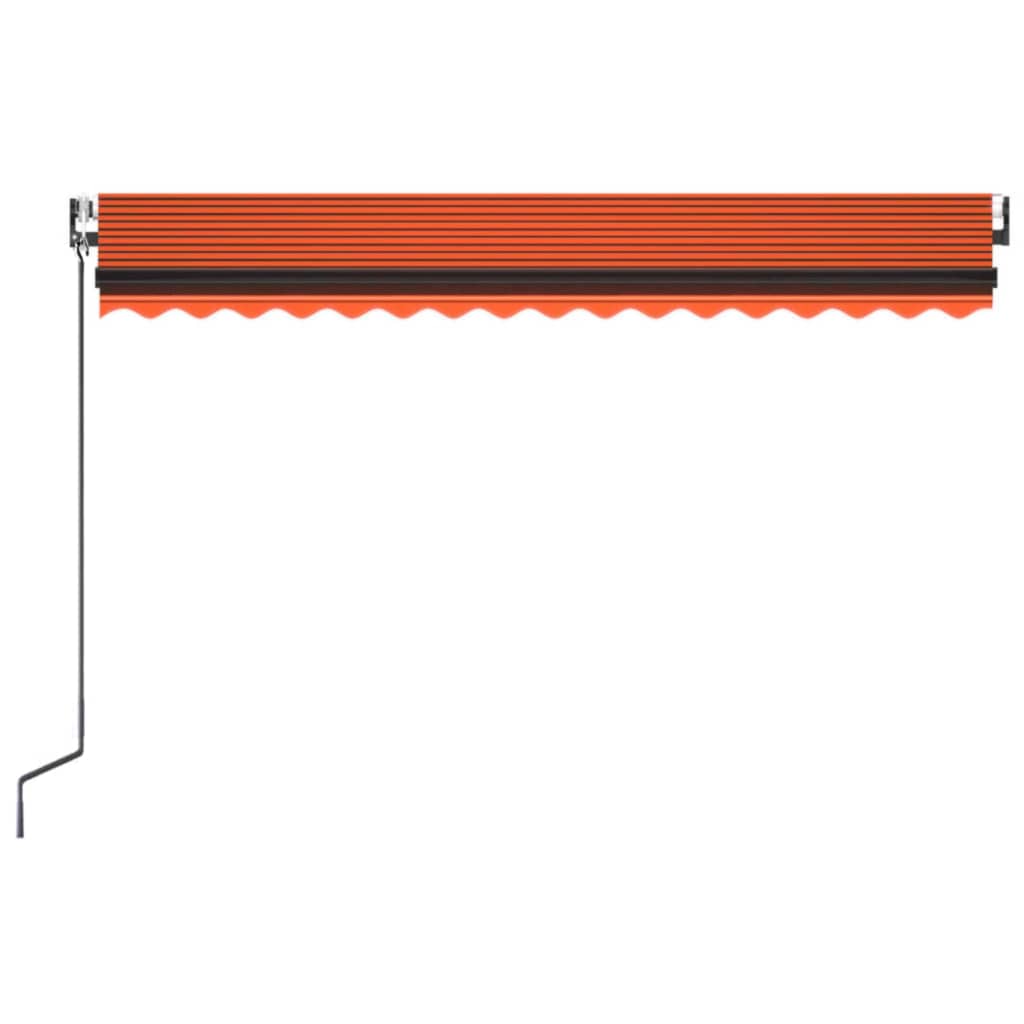 Luifel automatisch met LED windsensor 400x300 cm oranje bruin