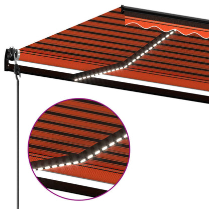 Luifel automatisch met LED windsensor 400x300 cm oranje bruin