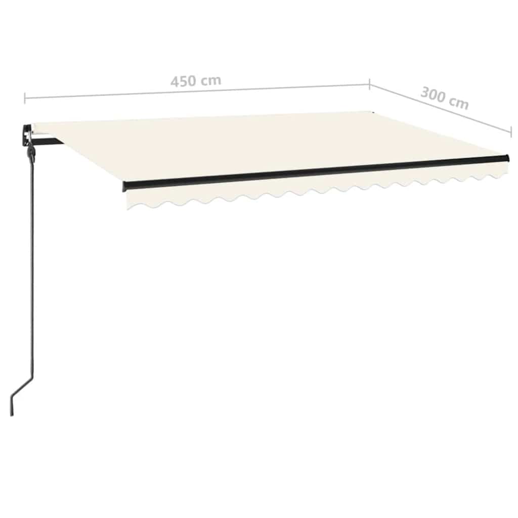 Luifel Handmatig Uittrekbaar Kleurig 450 x 300 cm Crème