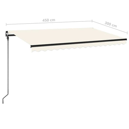 Luifel Handmatig Uittrekbaar Kleurig 450 x 300 cm Crème