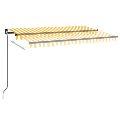 Luifel Handmatig Uittrekbaar 450 x 300 cm Geel en wit