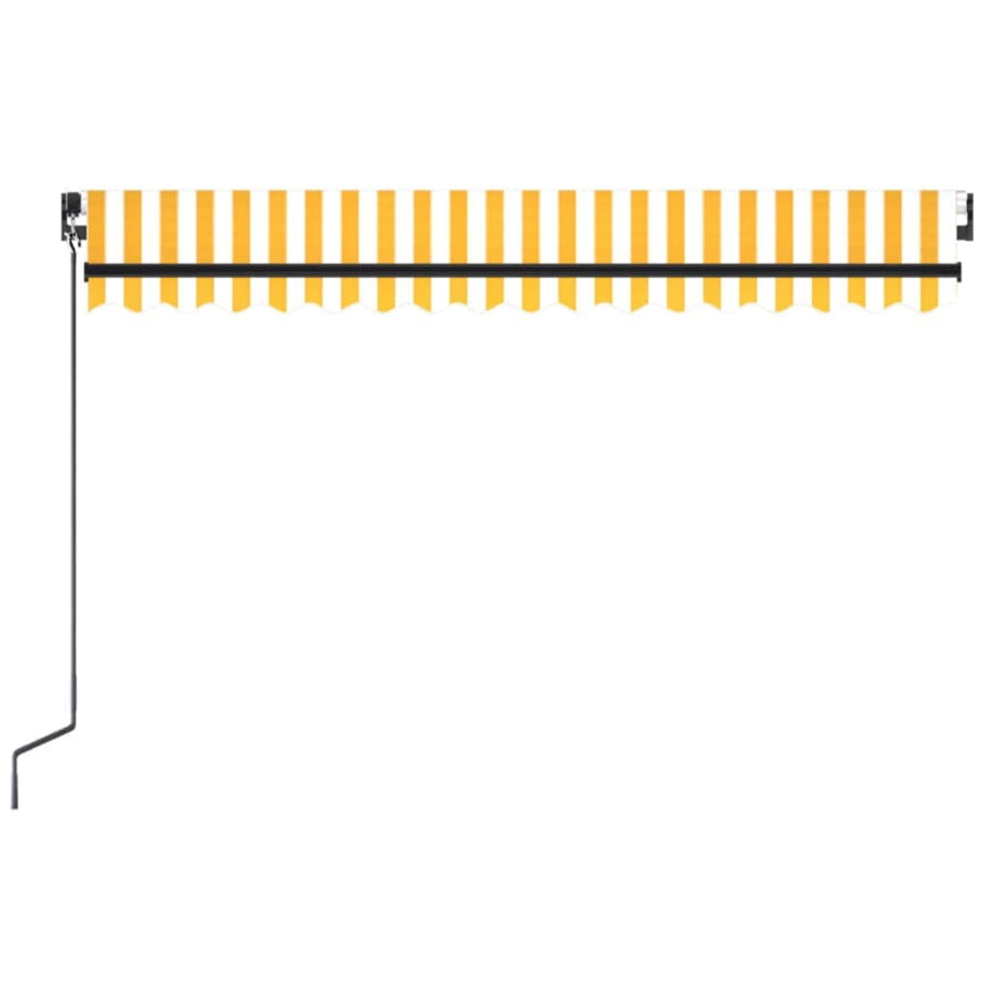 Luifel Handmatig Uittrekbaar Met Led 450 x 300 cm Geel en wit