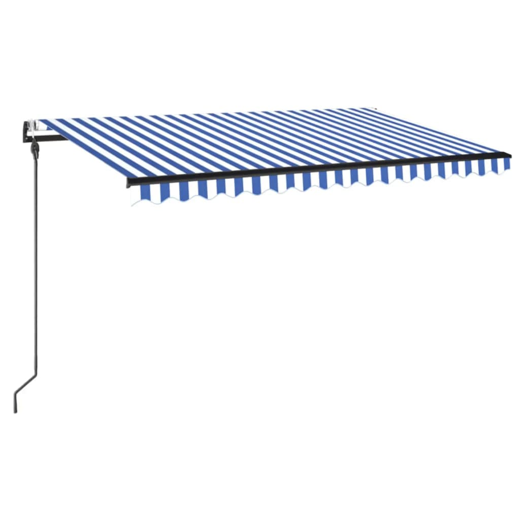Luifel Automatisch Uittrekbaar 450X300 Cm Blauw En Wit