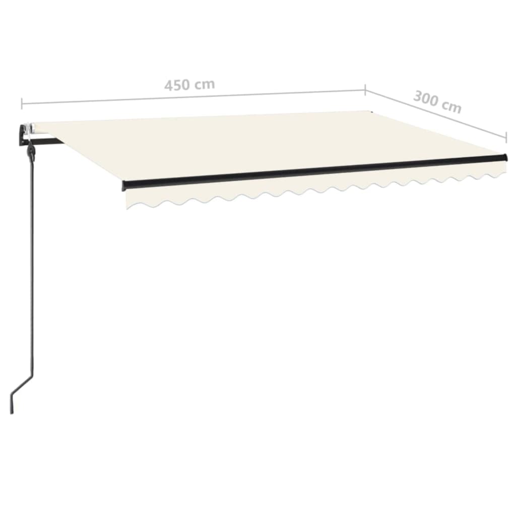Luifel Automatisch Uittrekbaar Kleurig 450 x 300 cm Crème