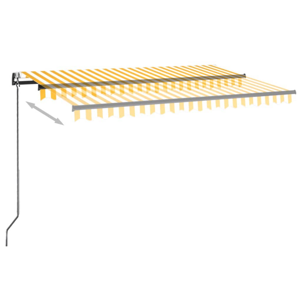 Luifel Automatisch Uittrekbaar 450 x 300 cm Geel en wit