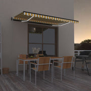 Luifel automatisch 450x300 cm geel wit met LED en windsensor