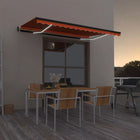 Luifel automatisch 450x300 cm met LED en windsensor oranje bruin