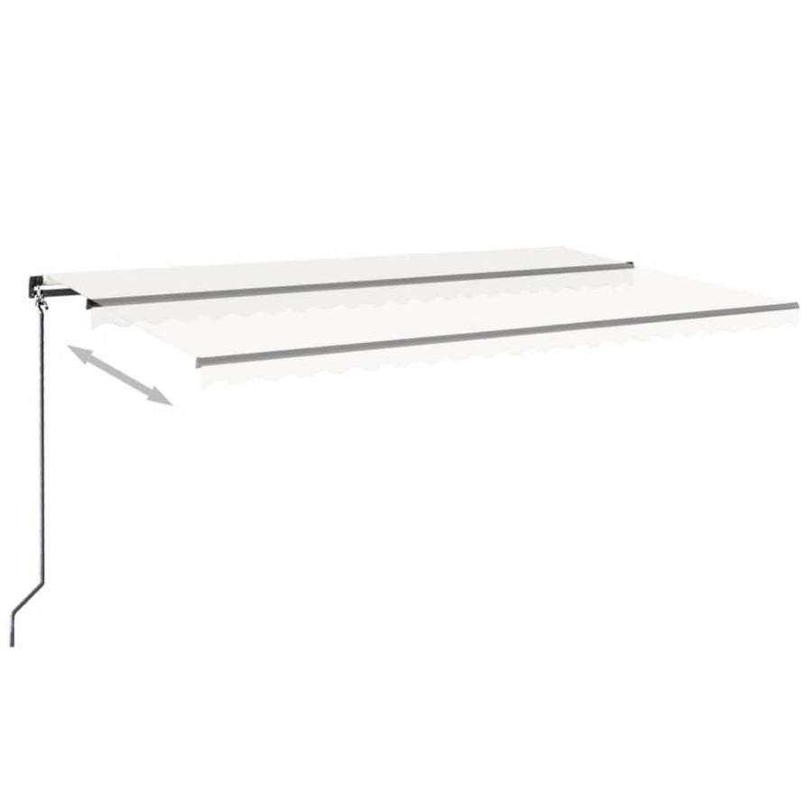 Luifel handmatig uittrekbaar 500x300 cm crèmekleurig 500 x 300 cm Crème