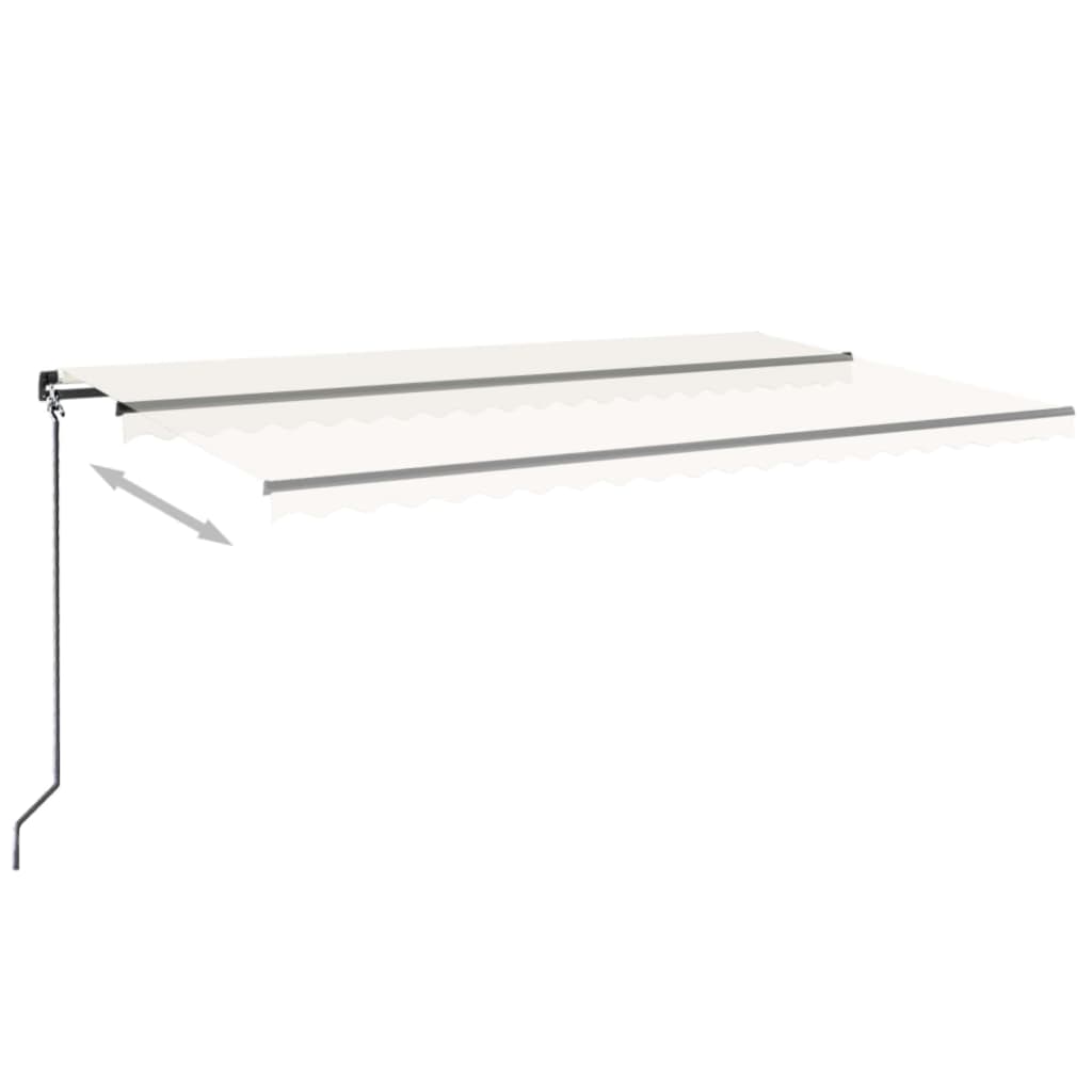 Luifel Handmatig Uittrekbaar Met Led Kleurig Crème 500 x 300 cm