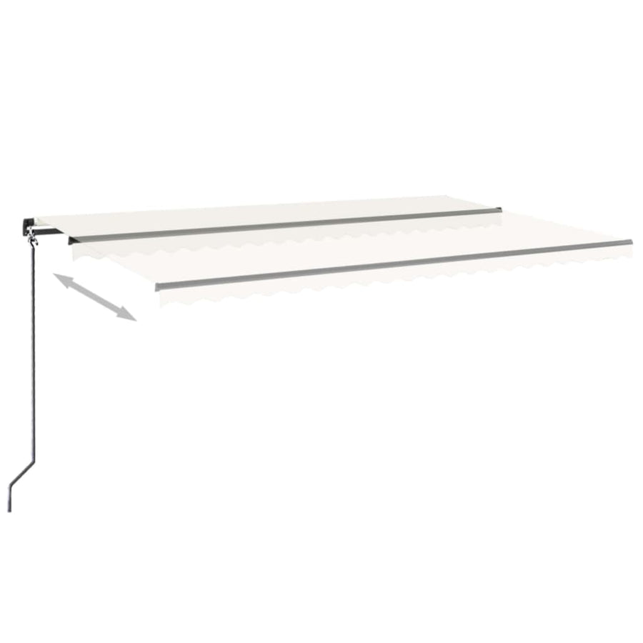 Luifel Handmatig Uittrekbaar Met Led Kleurig Crème 500 x 300 cm