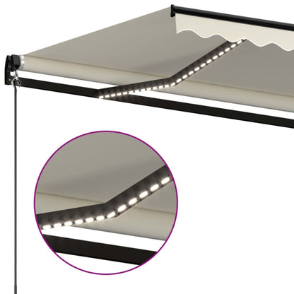 Luifel Handmatig Uittrekbaar Met Led Kleurig Crème 500 x 300 cm