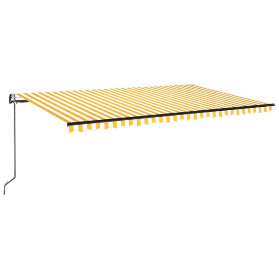 Luifel automatisch met LED en windsensor 500x300 cm geel en wit 500 x 300 cm Geel en wit