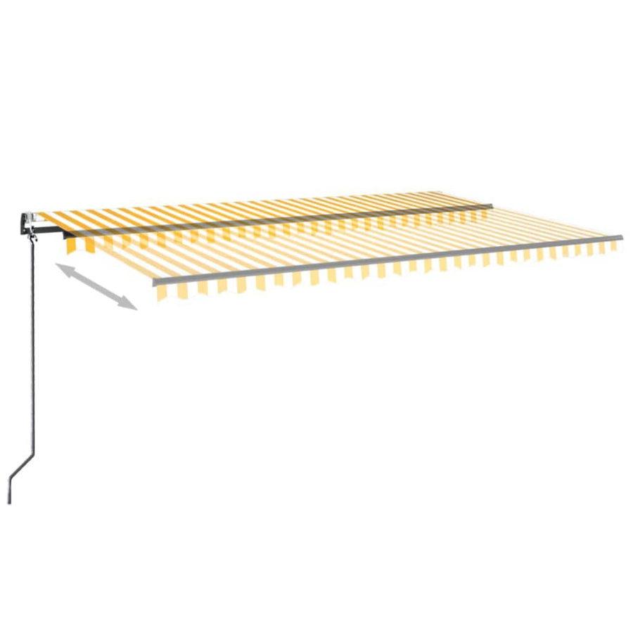 Luifel automatisch met LED en windsensor 500x300 cm geel en wit 500 x 300 cm Geel en wit