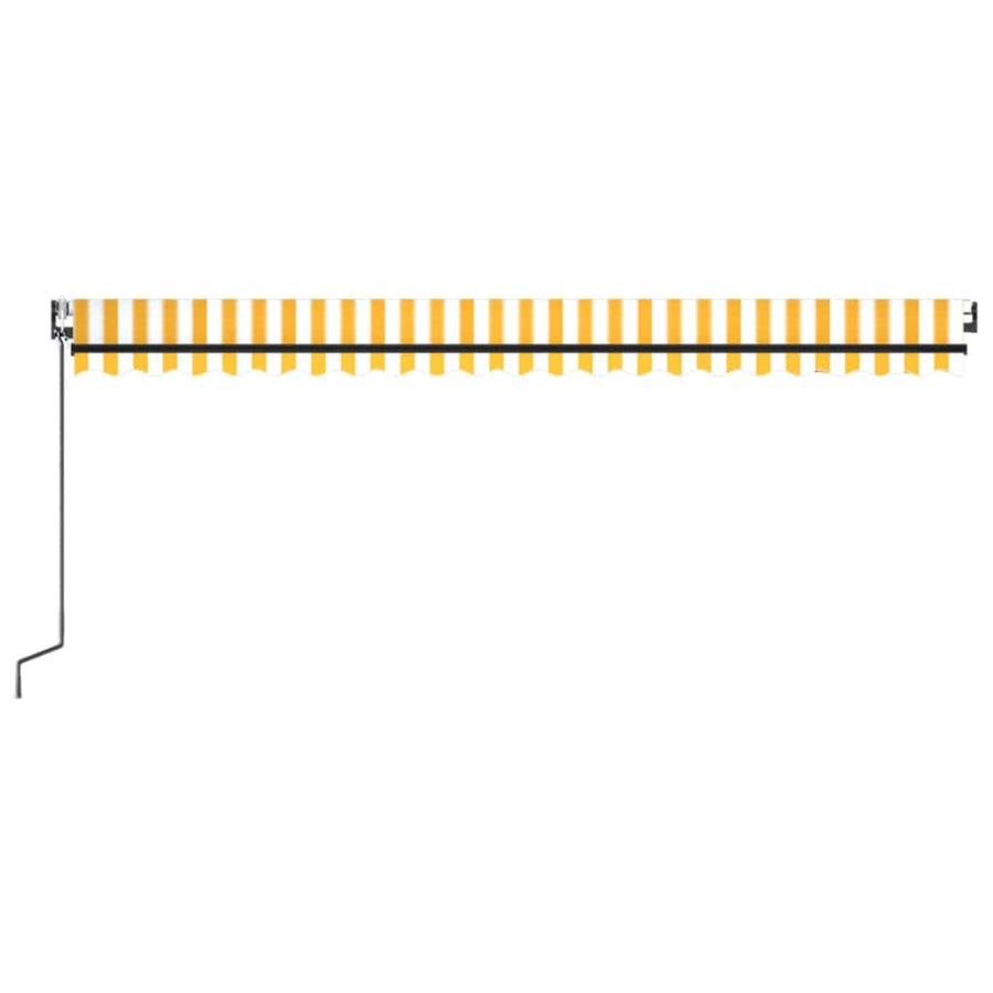 Luifel automatisch met LED en windsensor 500x300 cm geel en wit 500 x 300 cm Geel en wit