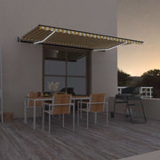 Luifel automatisch 500x300 cm geel wit met LED en windsensor