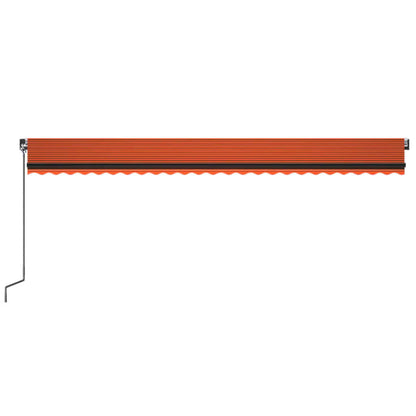 Luifel Handmatig Uittrekbaar Met Led 600X300 Cm Oranje En Bruin