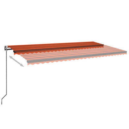 Luifel automatisch met LED windsensor 600x300 cm oranje bruin