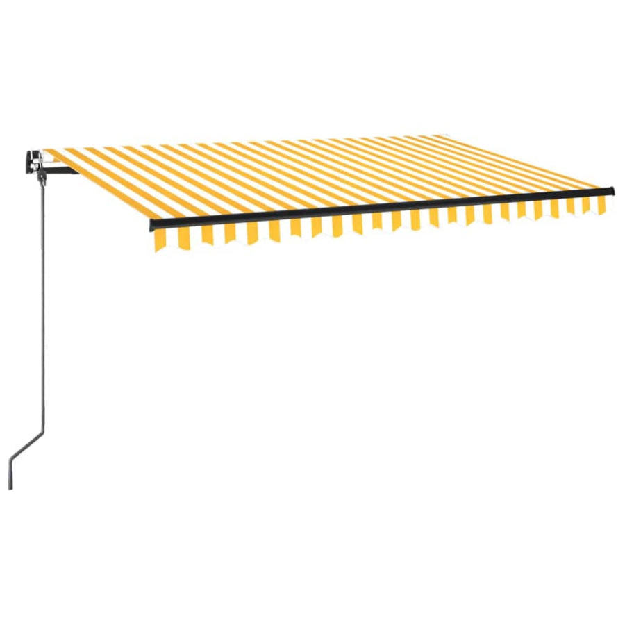 Luifel handmatig uittrekbaar 400x350 cm geel en wit 400 x 350 cm Geel en wit