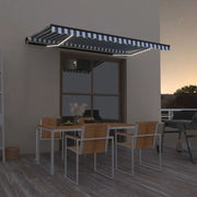 Luifel 400x350 cm handmatig uittrekbaar met LED blauw wit