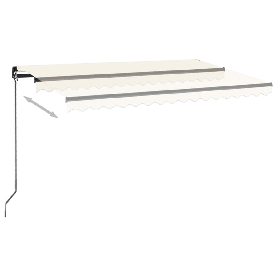 Luifel Handmatig Uittrekbaar Met Led Kleurig 400 x 350 cm Crème