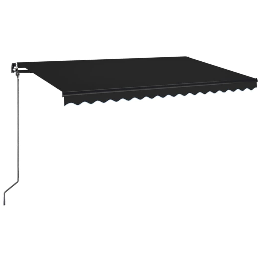 Luifel Handmatig Uittrekbaar Met Led Kleur 400 x 350 cm Antraciet