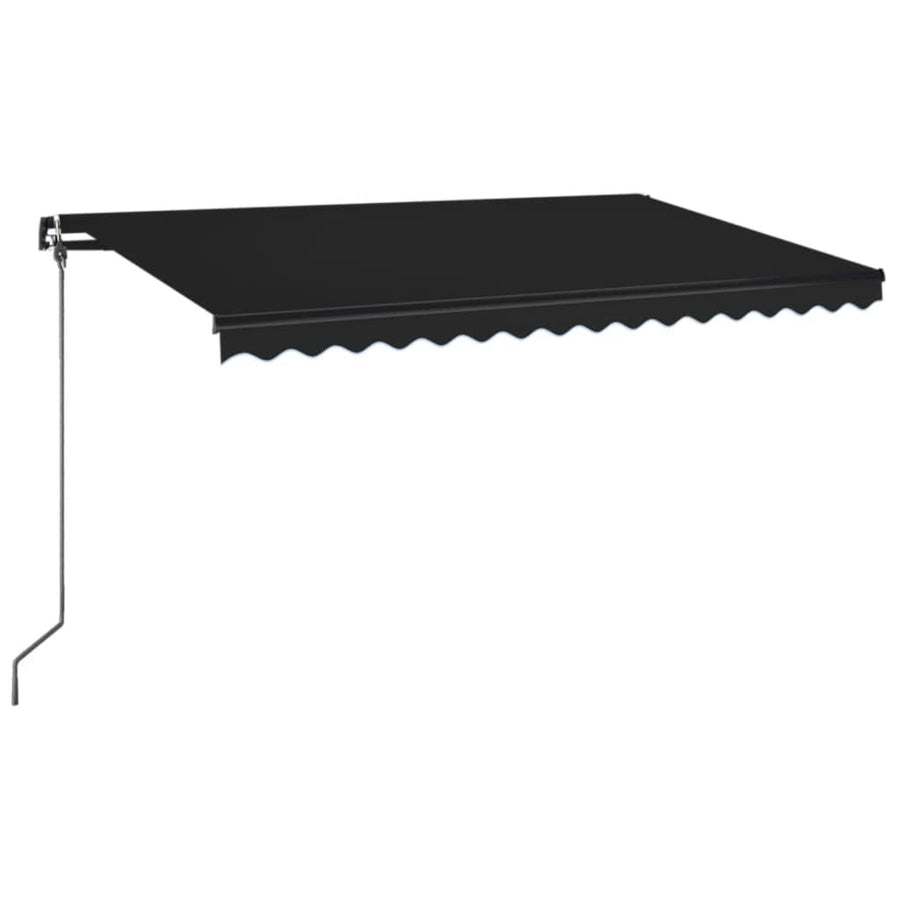 Luifel Handmatig Uittrekbaar Met Led Kleur 400 x 350 cm Antraciet