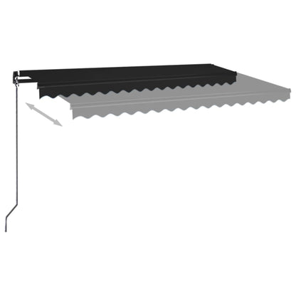 Luifel Handmatig Uittrekbaar Met Led Kleur 400 x 350 cm Antraciet