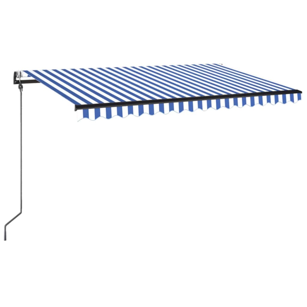 Luifel Automatisch Uittrekbaar 400 x 350 cm Blauw en wit
