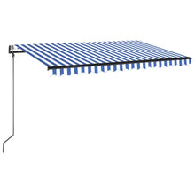 Luifel Automatisch Uittrekbaar 400 x 350 cm Blauw en wit