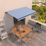 Luifel automatisch uittrekbaar 400x350 cm blauw wit