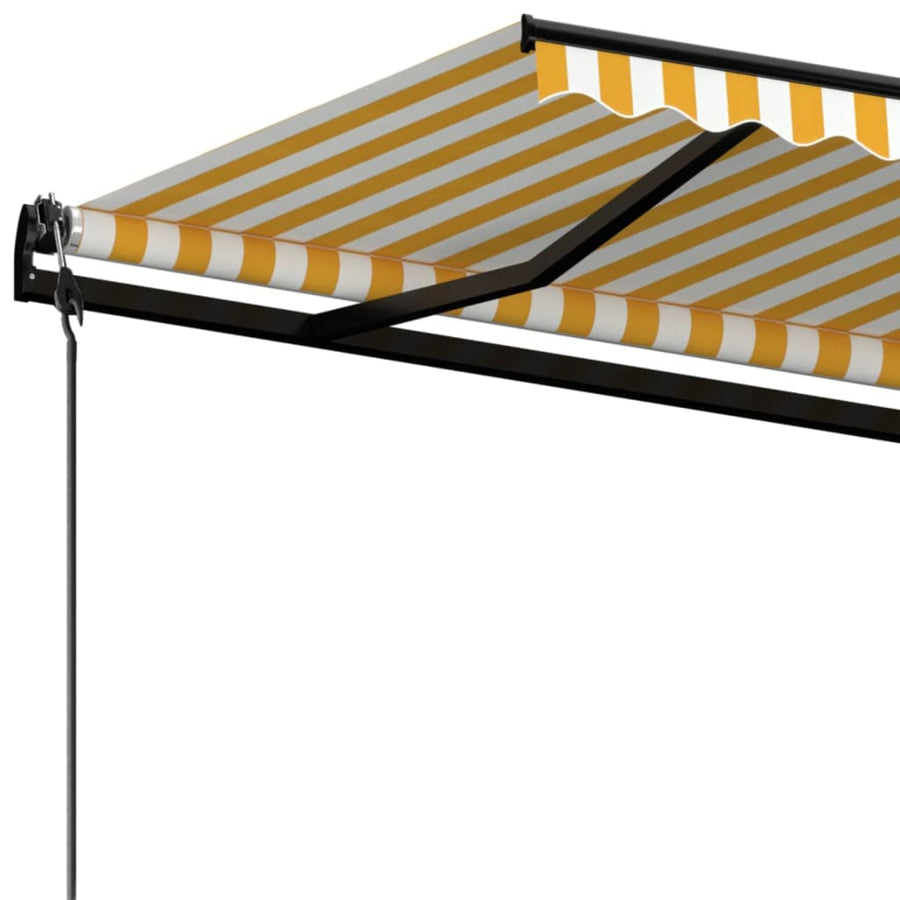Luifel Automatisch Uittrekbaar 400 x 350 cm Geel en wit
