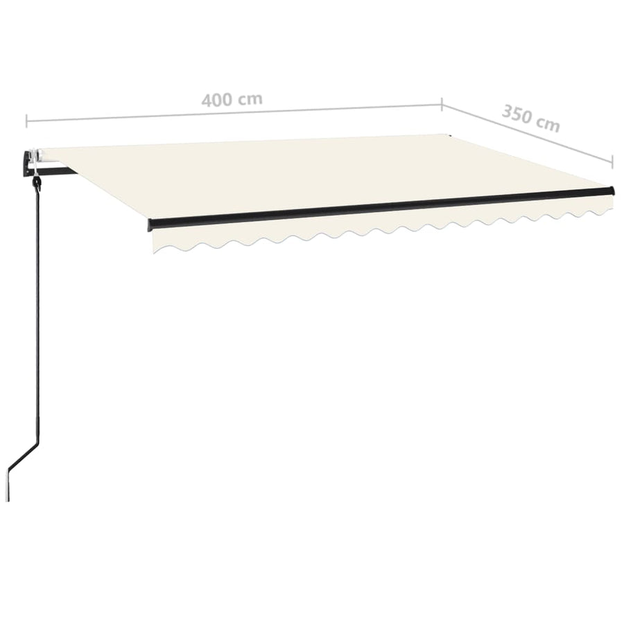 Luifel automatisch met LED en windsensor 400x350 cm crèmekleur 400 x 350 cm Crème