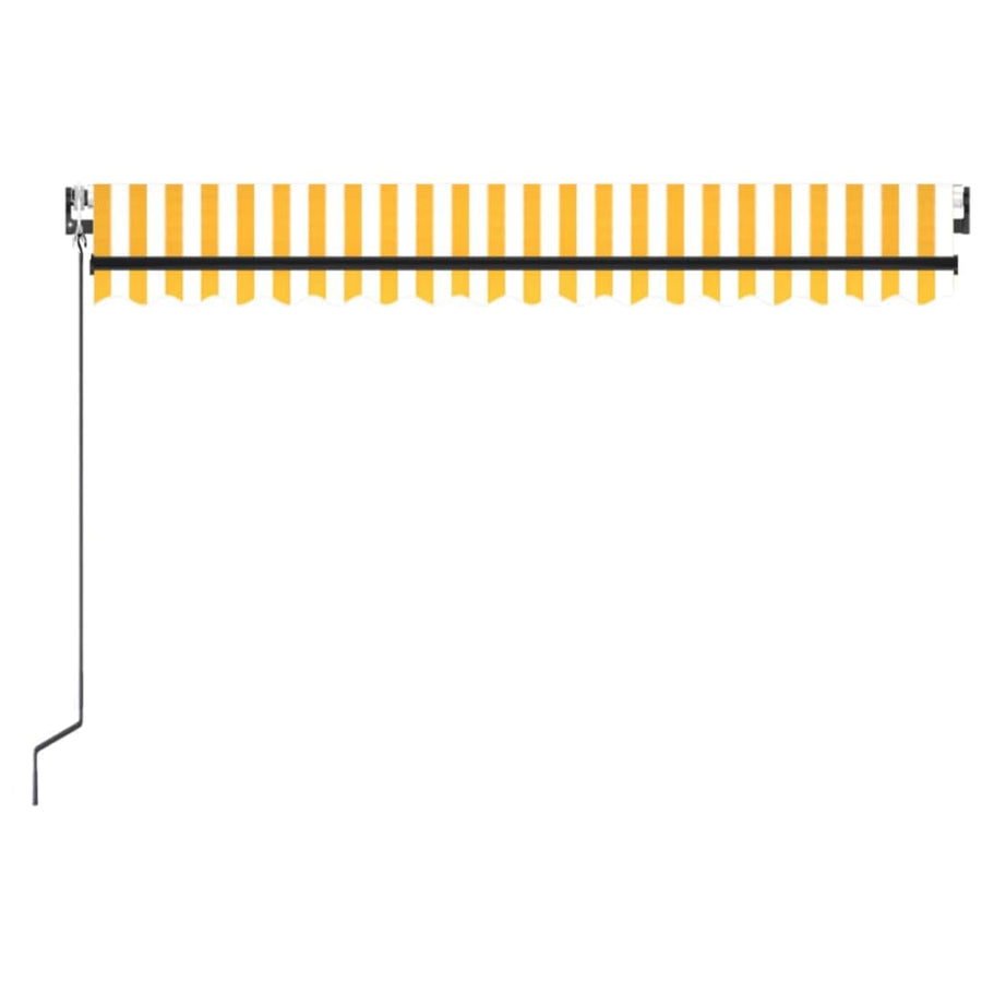 Luifel automatisch met LED en windsensor 400x350 cm geel en wit 400 x 350 cm Geel en wit