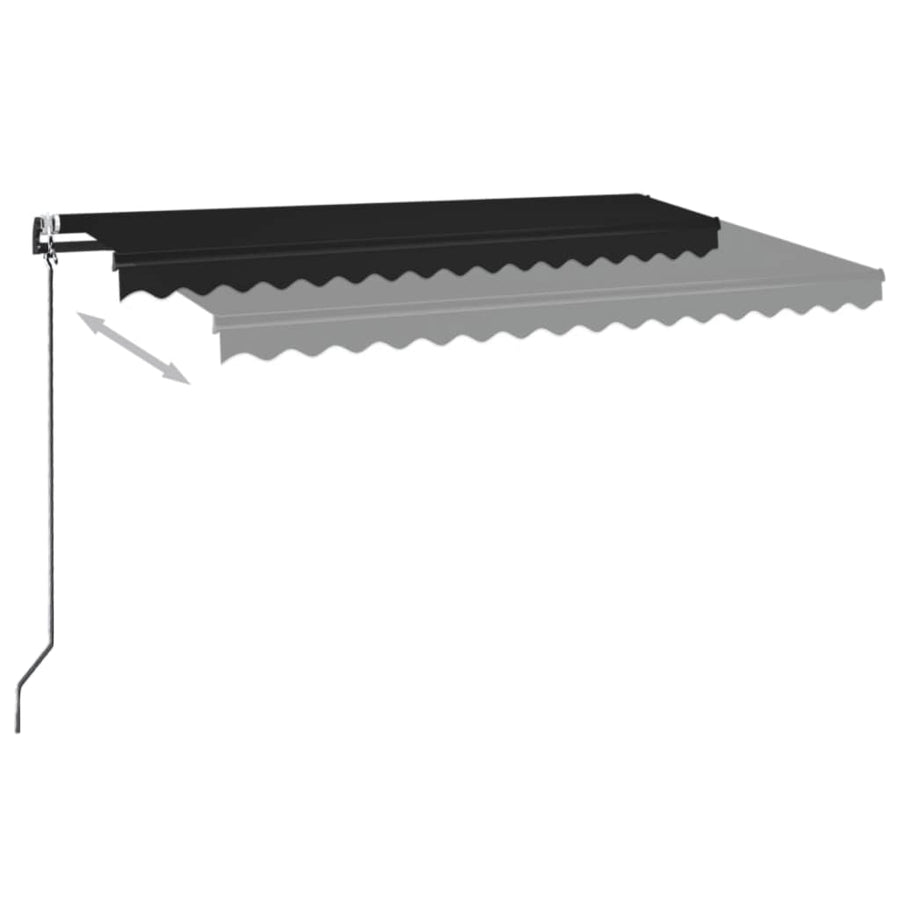 Luifel automatisch met LED en windsensor 400x350 cm antraciet 400 x 350 cm Antraciet