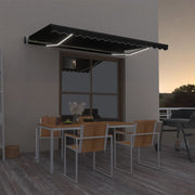 Luifel automatisch 400x350 cm antraciet met LED en windsensor