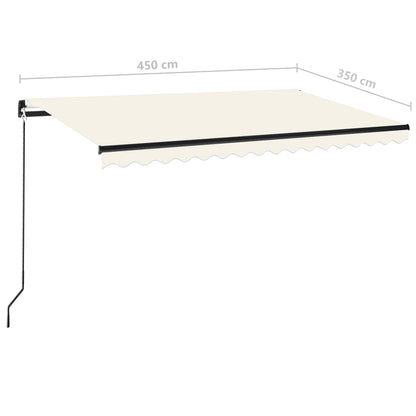Luifel handmatig uittrekbaar 450x350 cm crèmekleurig 450 x 350 cm Crème