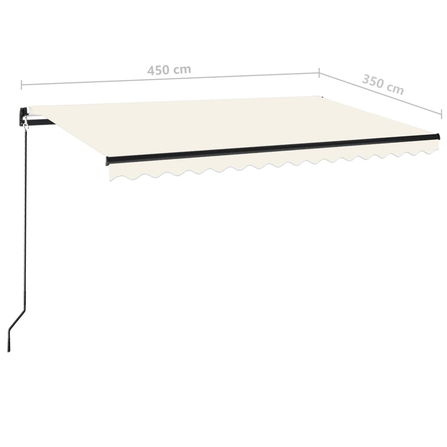 Luifel handmatig uittrekbaar 450x350 cm crèmekleurig 450 x 350 cm Crème