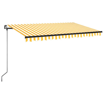Luifel handmatig uittrekbaar 450x350 cm geel en wit 450 x 350 cm Geel en wit