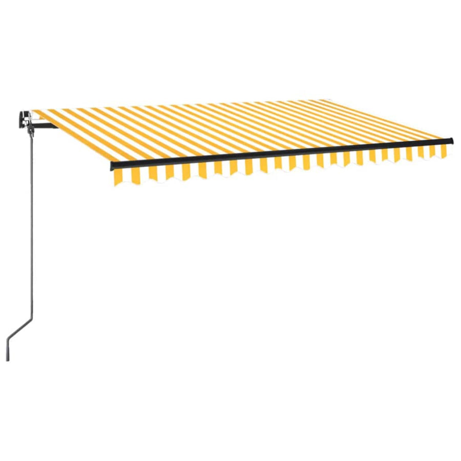 Luifel handmatig uittrekbaar 450x350 cm geel en wit 450 x 350 cm Geel en wit