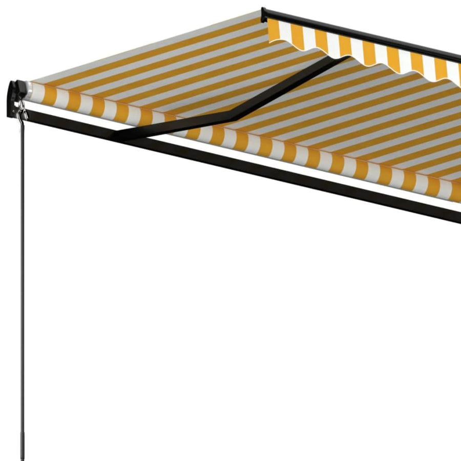 Luifel handmatig uittrekbaar 450x350 cm geel en wit 450 x 350 cm Geel en wit