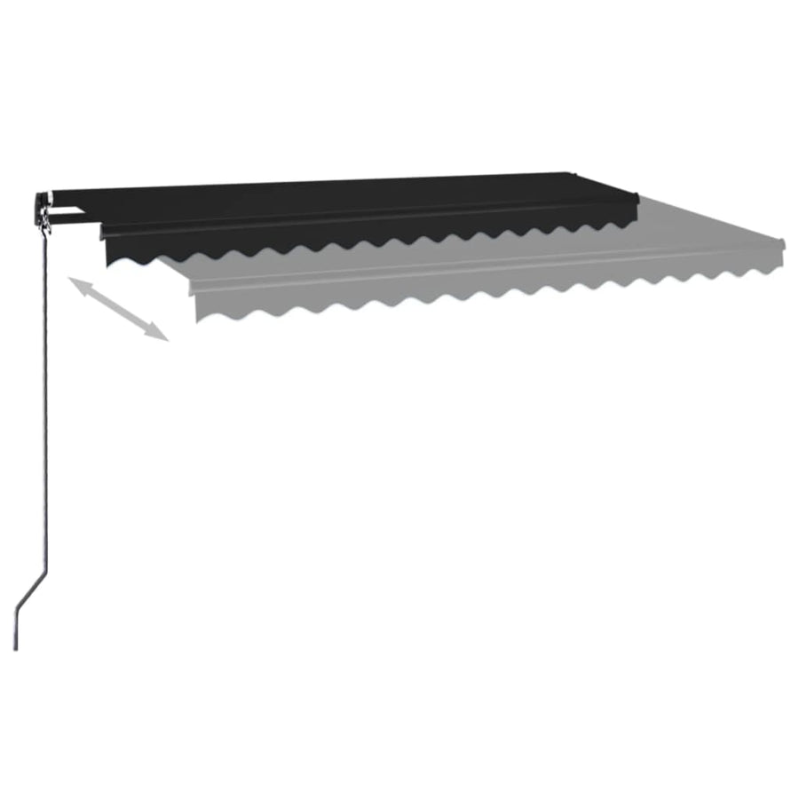 Luifel handmatig uittrekbaar 450x350 cm antracietkleurig 450 x 350 cm Antraciet