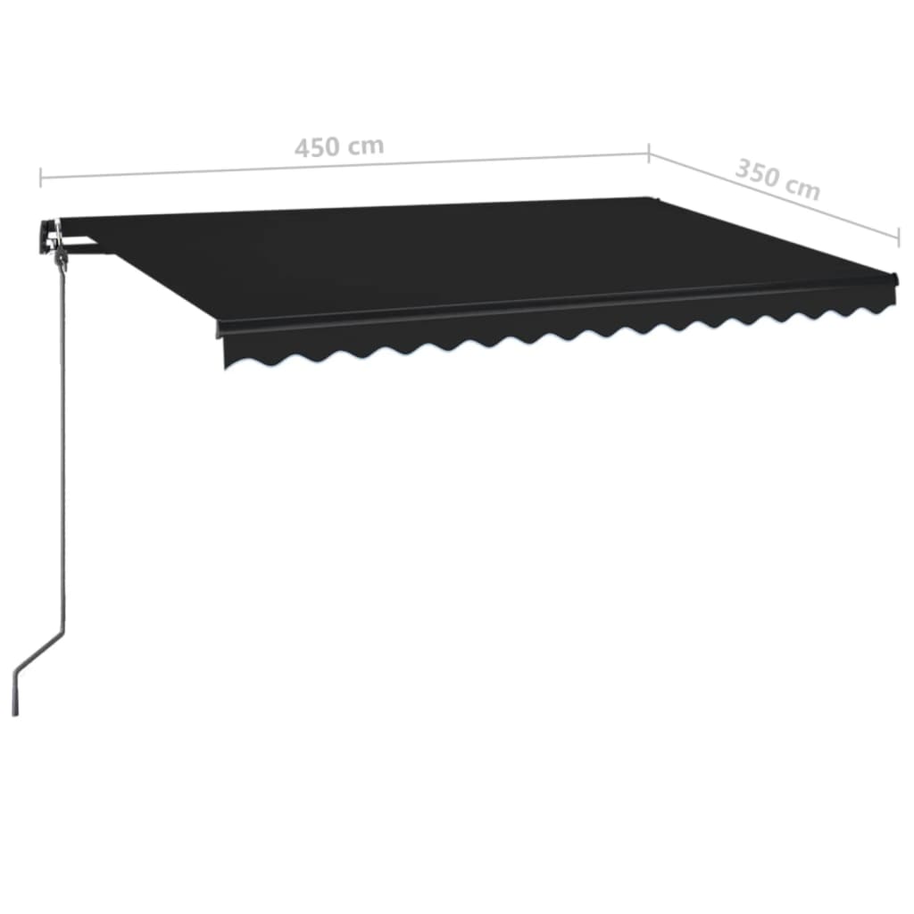 Luifel handmatig uittrekbaar 450x350 cm antracietkleurig 450 x 350 cm Antraciet
