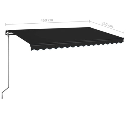 Luifel handmatig uittrekbaar 450x350 cm antracietkleurig 450 x 350 cm Antraciet