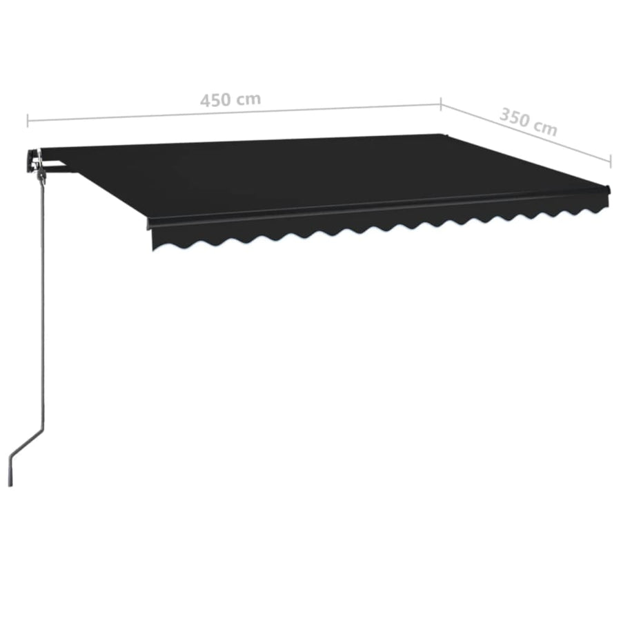 Luifel handmatig uittrekbaar 450x350 cm antracietkleurig 450 x 350 cm Antraciet