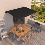 Luifel 450x350 cm antraciet handmatig uittrekbaar