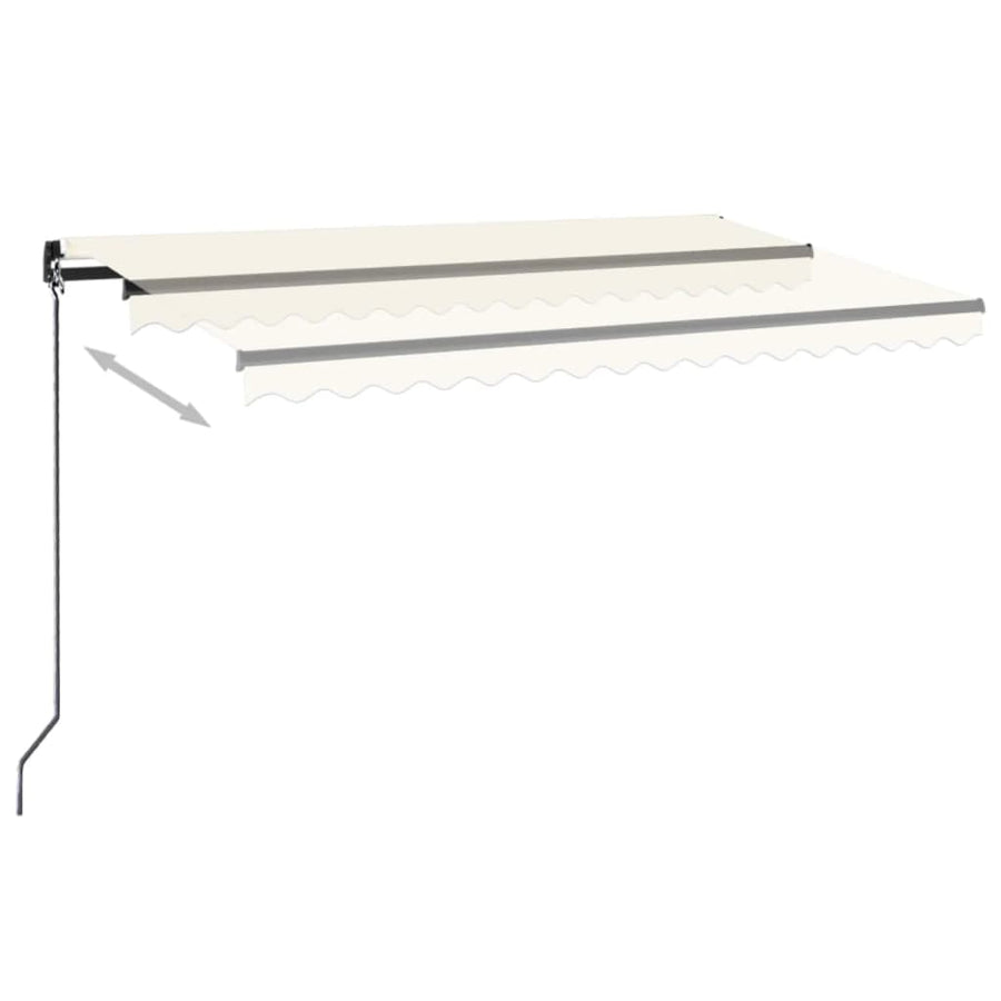 Luifel Handmatig Uittrekbaar Met Led Kleurig 450 x 350 cm Crème